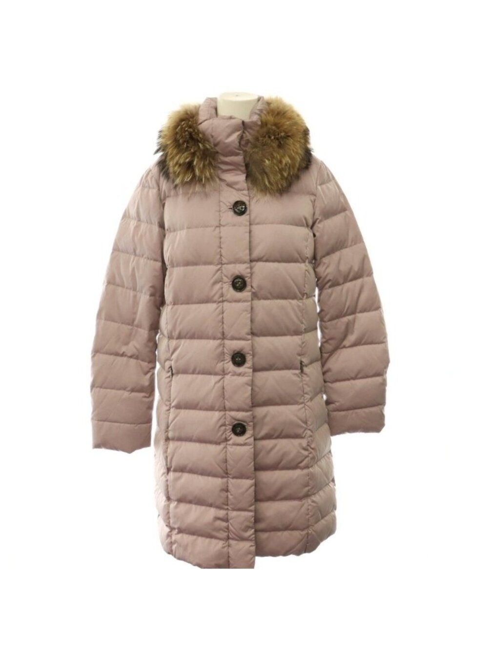 Max Mara Weekend Line Down Coat Long Length with Fur Purple ES